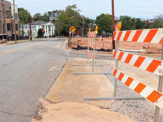 County Square redevelopment progress in downtown Greenville. Photo taken Oct. 15, 2024 along University Ridge and Howe Street.