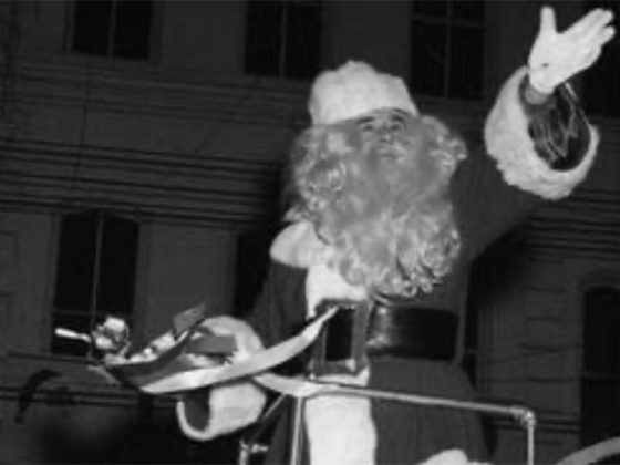 Santa Claus in the 1956 Greenville Christmas parade